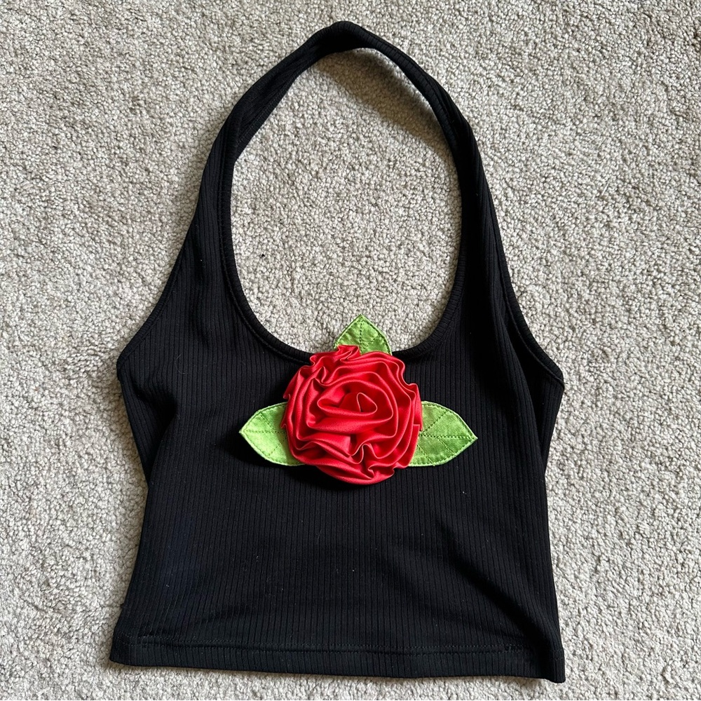 Fashion Brand Company by penelope gazin red rose halter top